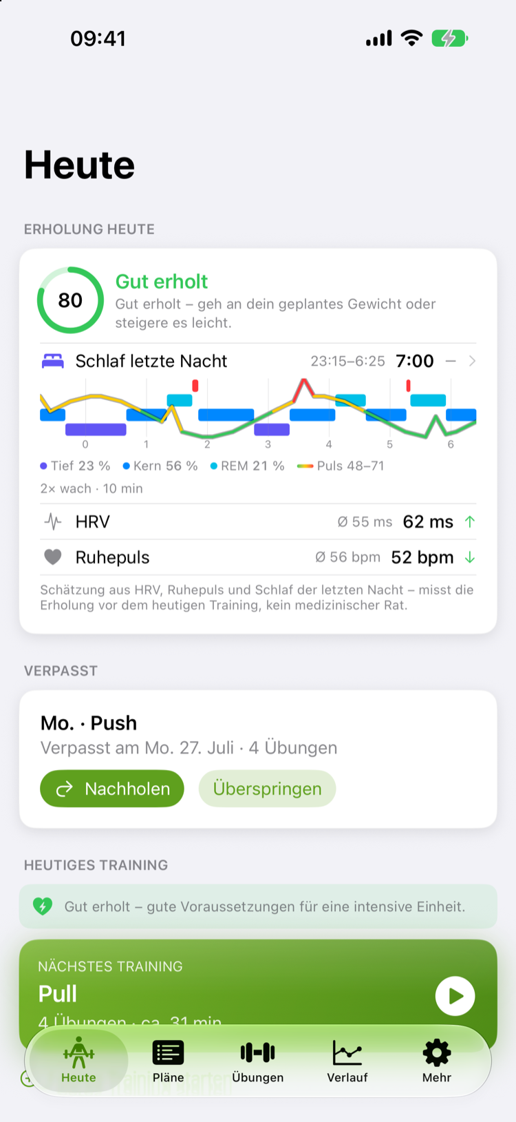 Erholung & Bereitschaft